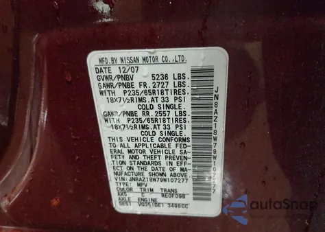 2009 Nissan Murano Sl from USA, damaged, VIN JN8AZ18W79W107277